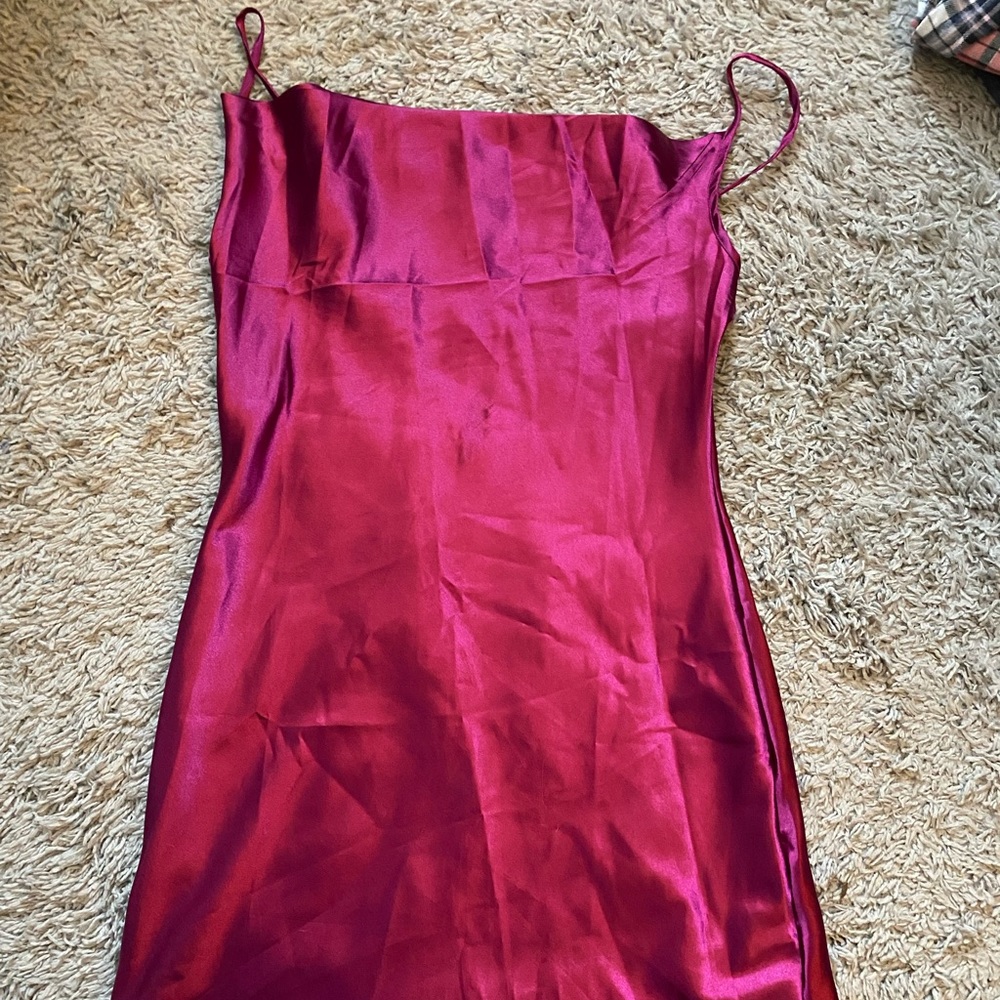Women’s satin cowl neck slip dress